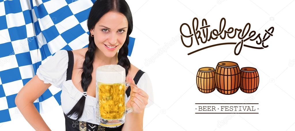 Festzelt mit Bierzeltgarnituren und Ausschankwagen